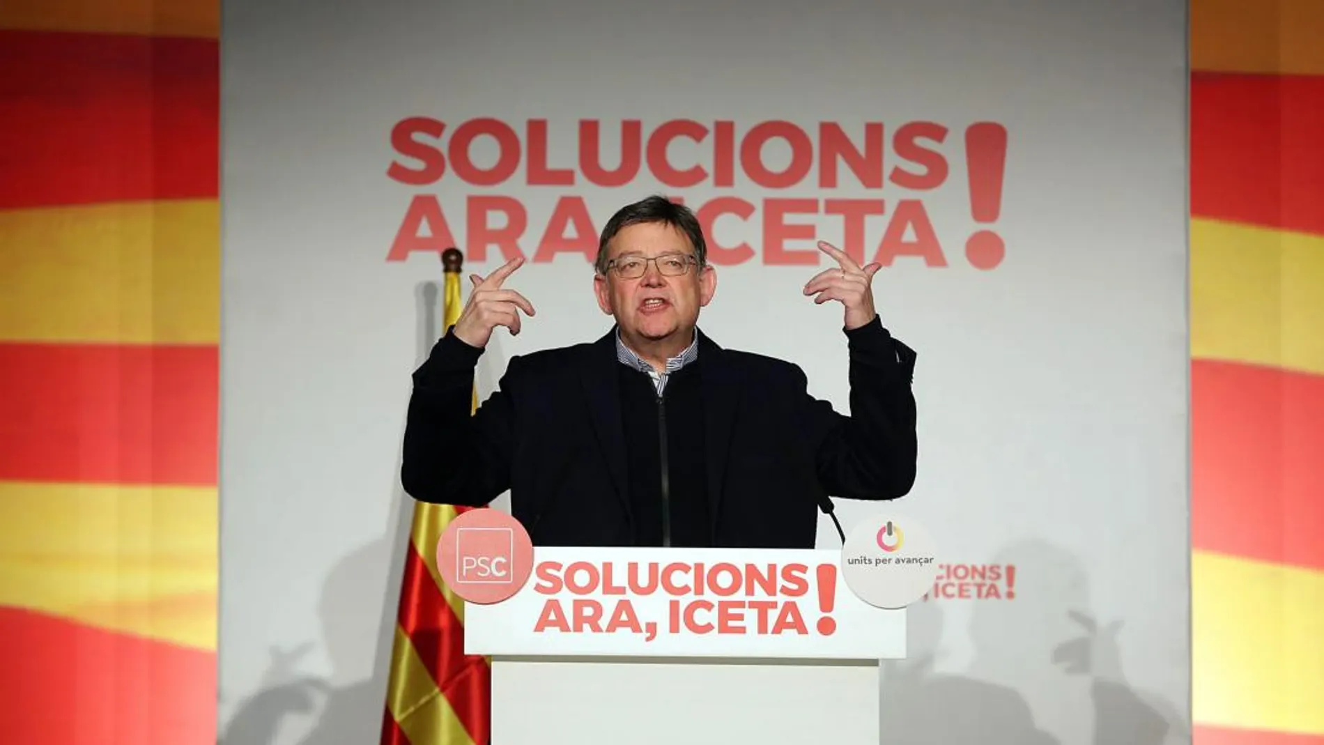 El presidente Puig participó en el mitin del PSC en Amposta