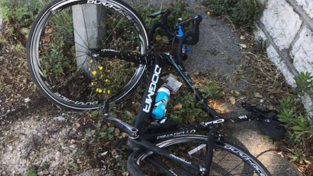 Estado en que ha quedado la bicicleta tras el accidente