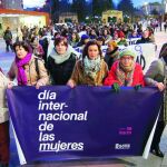 Manifestación por las calles de Soria durante las celebraciones reivindicativas con motivo del Día Internacional de la Mujer