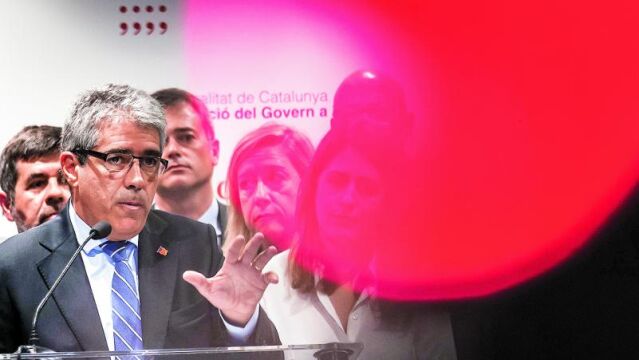 Francesc Homs, en la rueda de prensa posterior a su declaración ante el Tribunal Supremo
