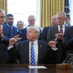 El presidente Donald Trump en la Casa Blanca durante la tradicional entrega de las Medallas de Honor