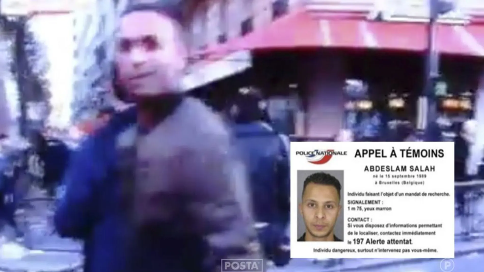 Salah Abdeslam, en una imagen de un vídeo, delante de uno de los restaurantes donde horas después se produjo la masacre