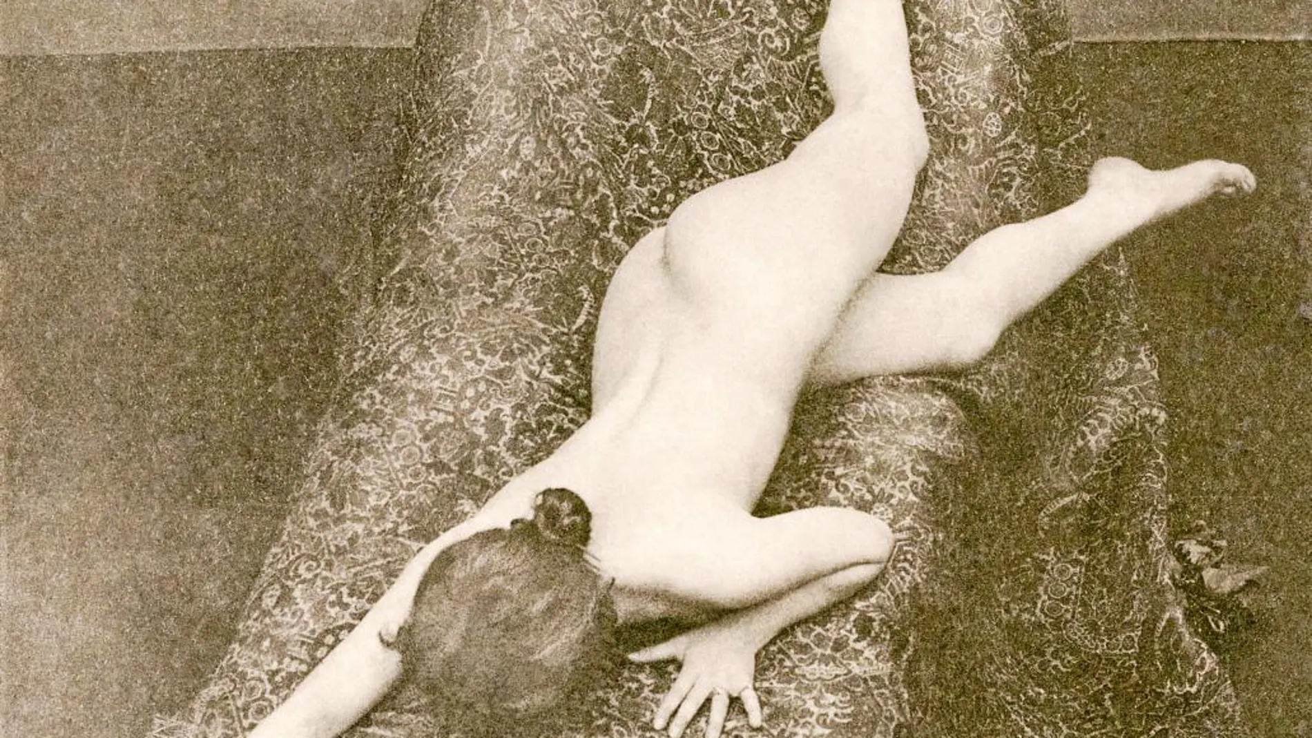 Modelo para artistas. Plancha de Der Akt, por M. Koch y O. Rieth, 1895, fototipia