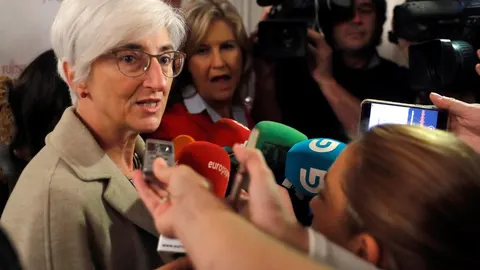 La fiscal general del Estado, María José Segarra, momentos antes de asistir a un desayuno informativo con la ministra de Justicia, Dolores Delgado. Foto: Efe / Juan Carlos Hidalgo