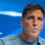El entrenador del Sevilla FC, Eduardo Berizzo, durante la rueda de prensa de anoche