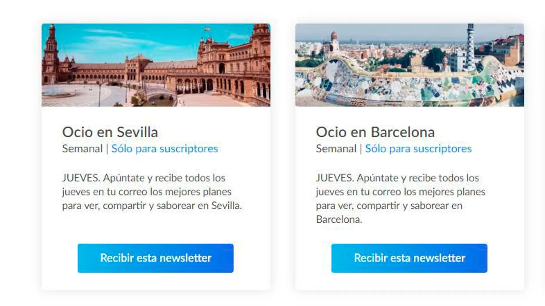 Las mejores opciones de ocio en Madrid, Barcelona o Sevilla: apúntate a las newsletters de La Razón