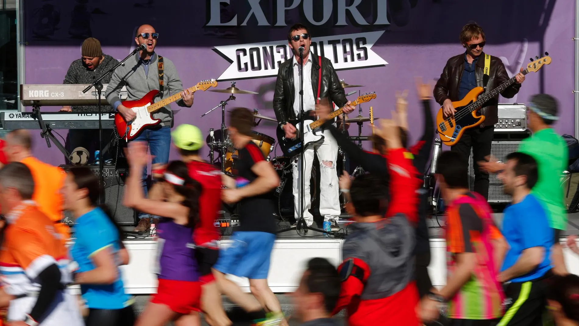 Imagen de una de las bandas de música durante la edición del maratón de 2016