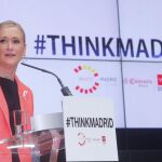 La presidenta de la Comunidad de Madrid, Cristina Cifuentes, durante la presentación del proyecto "Think Madrid"
