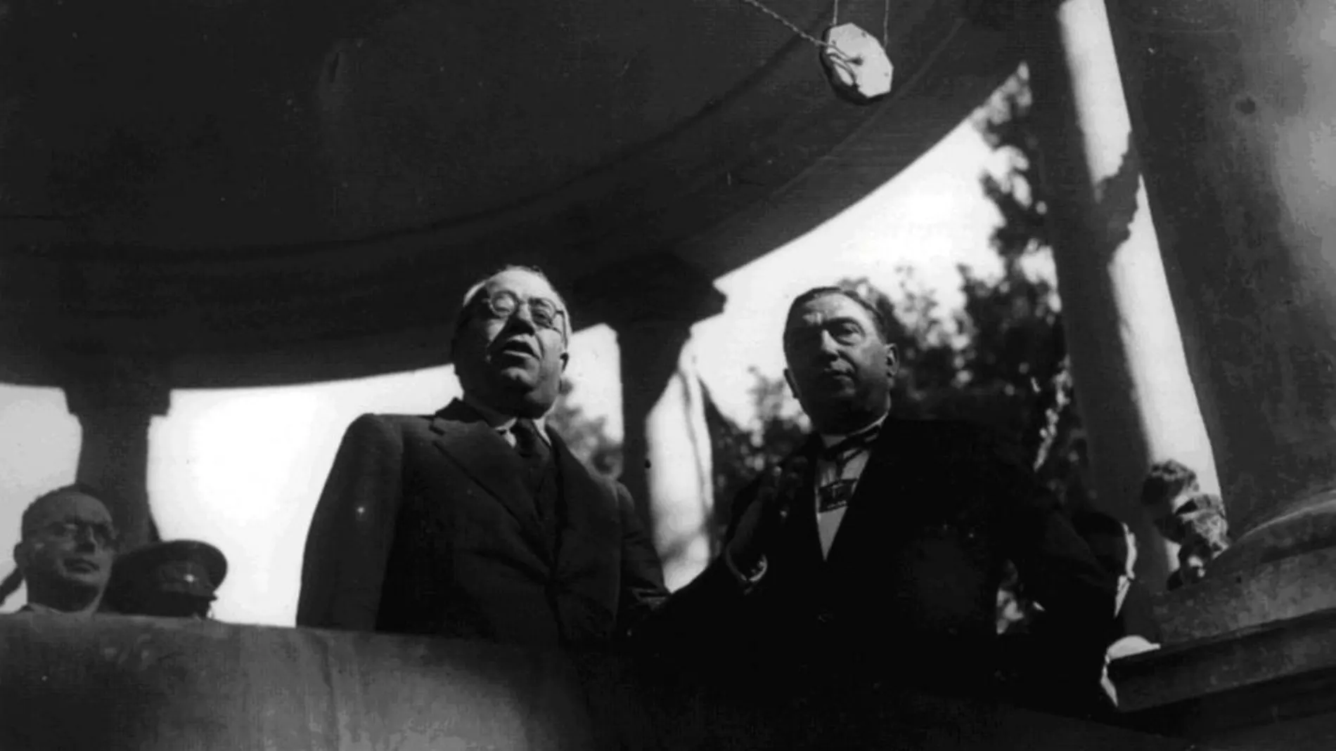 Manuel Azaña, en una visita a Cataluña tras las elecciones municipales de 1934