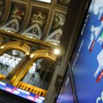 Paneles de la Bolsa de Madrid