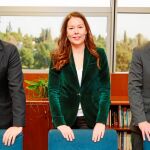 En el debate participaron, de izquierda a derecha, Jorge González Cortés, de Appa Fotovoltaica; Laura de Vega, de Suez Área Centro Norte, e Isaac Ruiz, de Siemens Gamesa