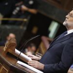 El presidente del Gobierno, Mariano Rajoy, ante el pleno del Congreso