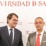 El alcalde de Salamanca, Alfonso Fernández Mañueco, con el rector Ricardo Rivero