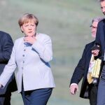 La canciller alemana, Angela Merkel, durante su viaje a Mongolia para el encuentro Europa y Asia