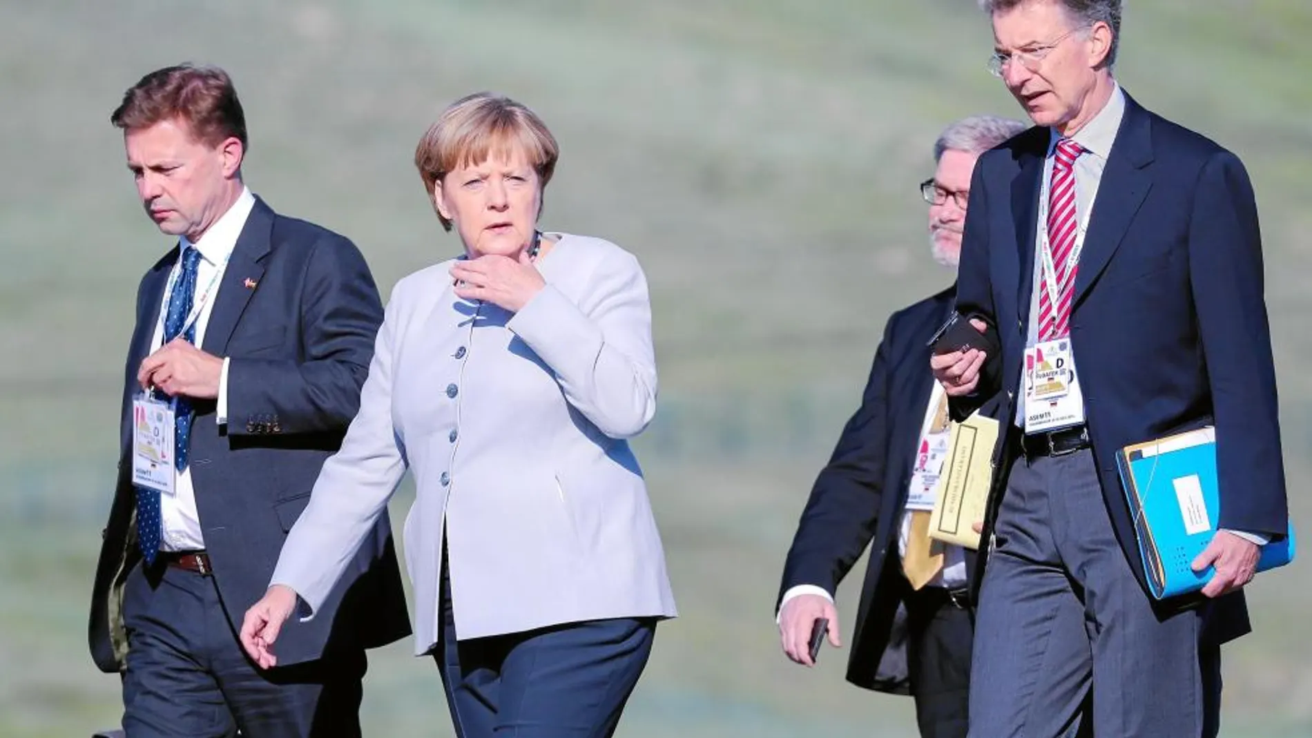 La canciller alemana, Angela Merkel, durante su viaje a Mongolia para el encuentro Europa y Asia