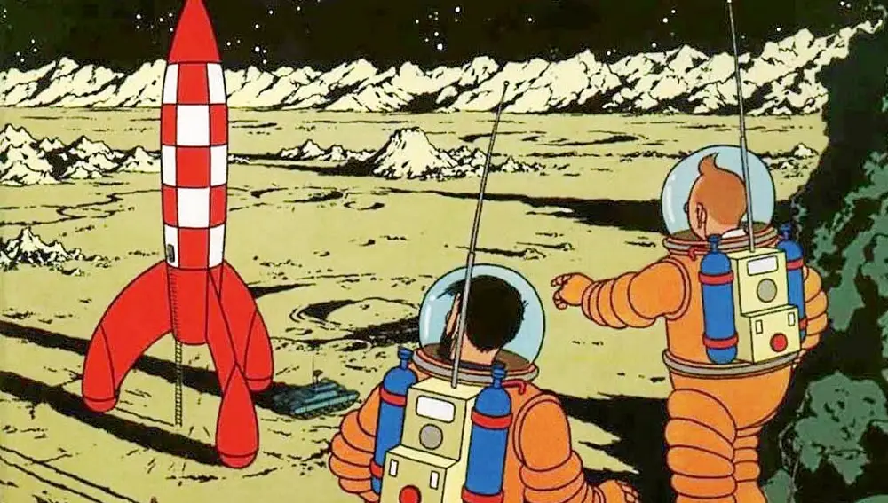 El personaje del cómic de Hergé llegó a la luna 17 años antes que Neil Amstrong
