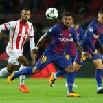 Un momento del partido en el Nou Camp