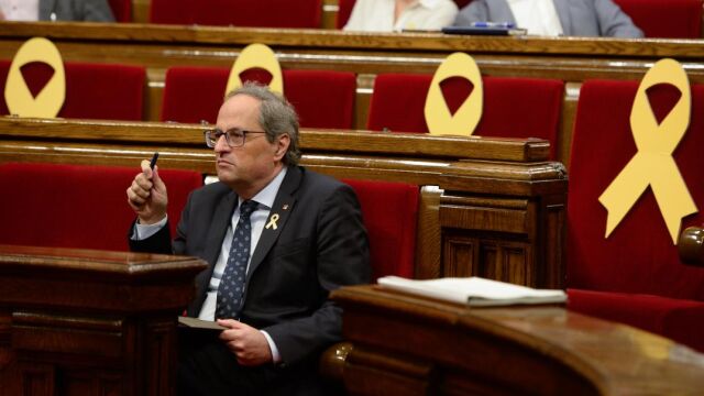 Torra intervino ayer en el Pleno de Política General en el Parlament de Cataluña tras los incidentes de los últimos días