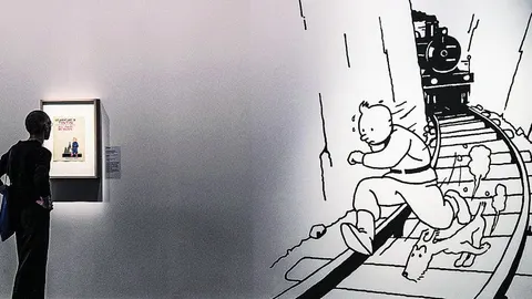 La muestra reúne todo el universo del dibujante y Tintín no podía faltar
