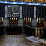 Paneles de la Bolsa de Madrid