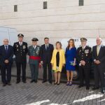 De izquierda a derecha Pablo Trillo, Gómez Iglesias, Juan José Campesino, Juan Miguel Recio, Fernández Carriedo, la delegada María José Salgueiro, Silvia Clemente, Jorge Zurita, Carnero y el general Gorjón