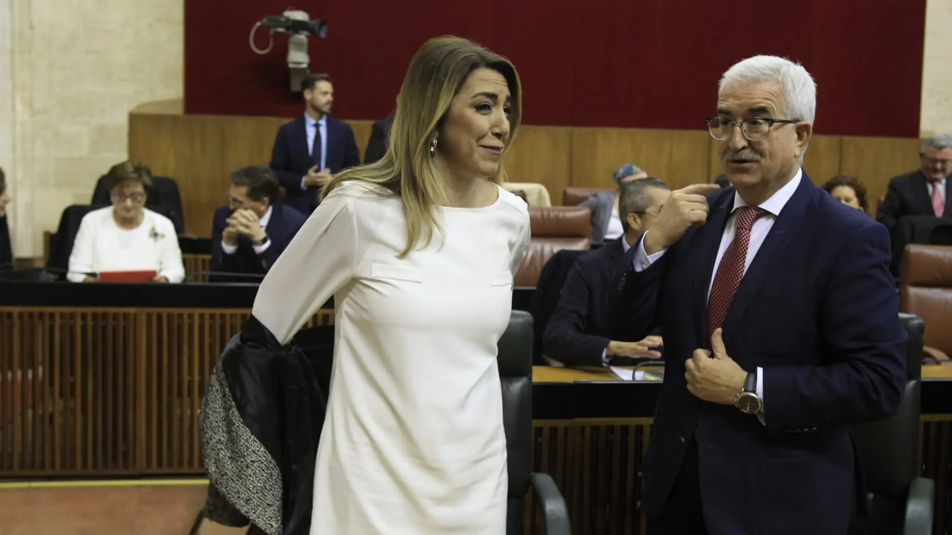 Susana Diaz, hoy en el Parlamento de Andalucía en Sevilla