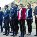 El president de la Generalitat, junto con altos cargos del Govern y del Ayuntamiento acudieron ayer al homenaje de Lluís Companys.