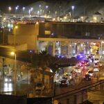 Vista del paso fronterizo del Tarajal de Ceuta con Marruecos, anoche