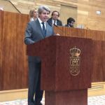 El portavoz del Grupo Popular, Enrique Ossorio, hoy en la Asamblea de Madrid