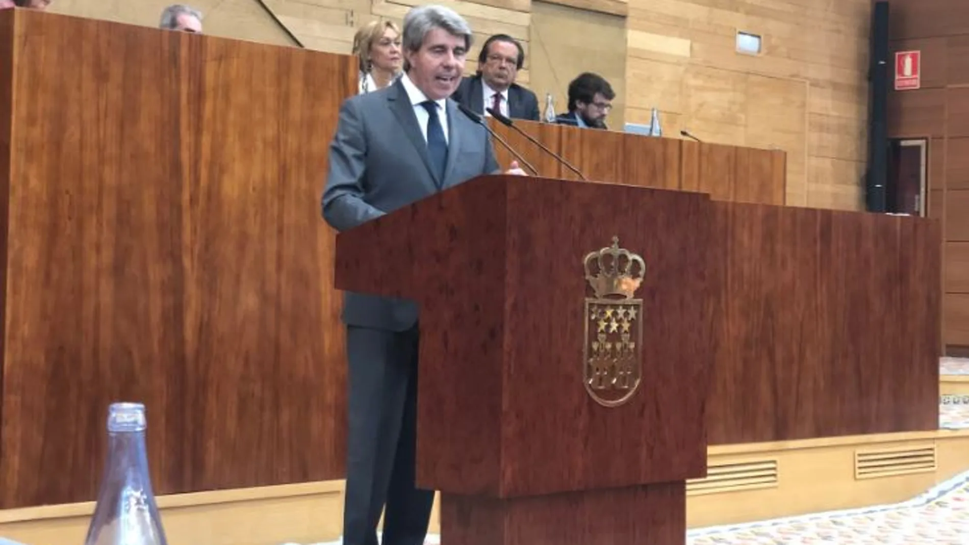 El portavoz del Grupo Popular, Enrique Ossorio, hoy en la Asamblea de Madrid