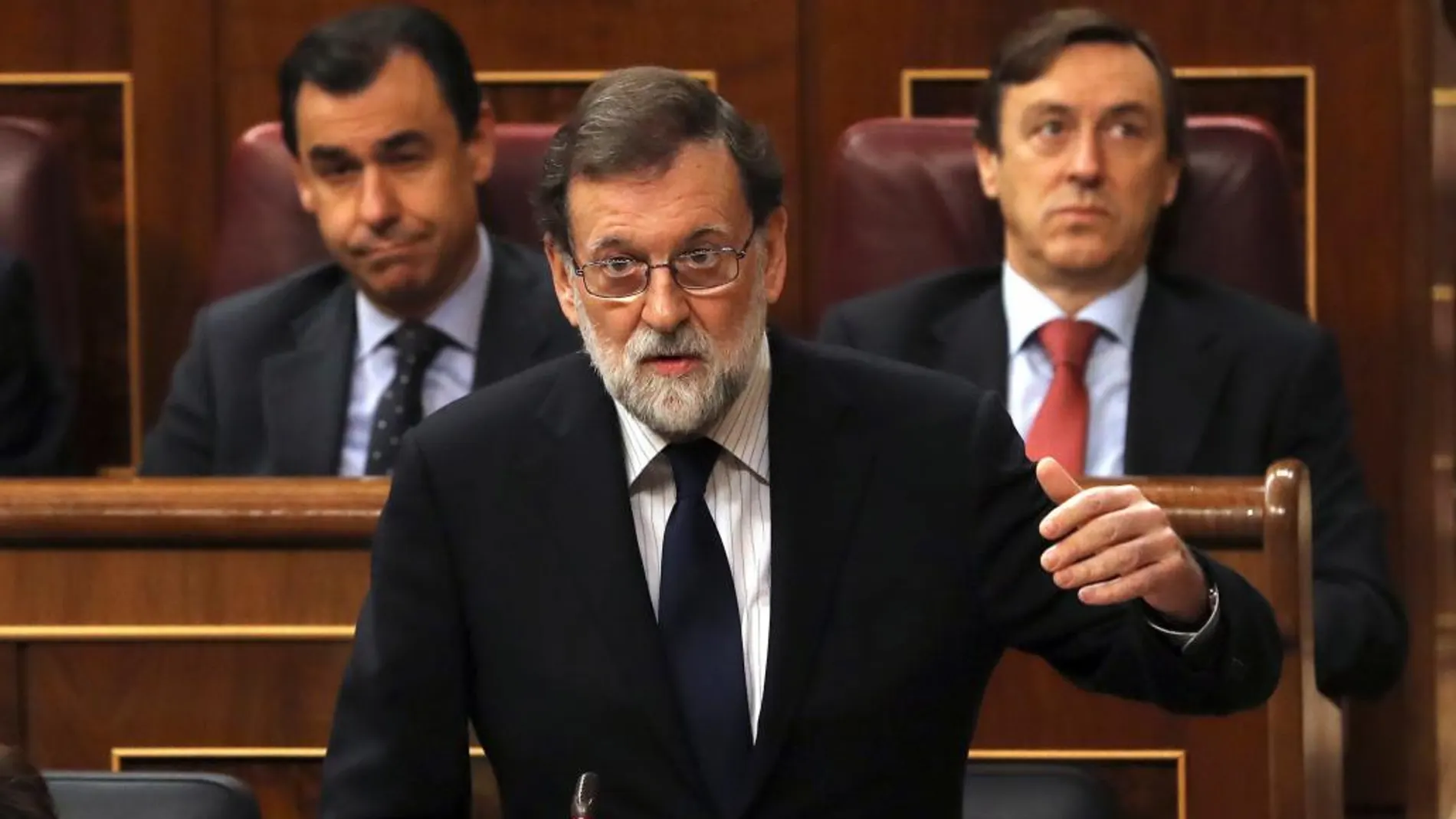 Mariano Rajoy durante su intervención en la sesión de control al Gobierno en el Congreso. EFE/ Ballesteros