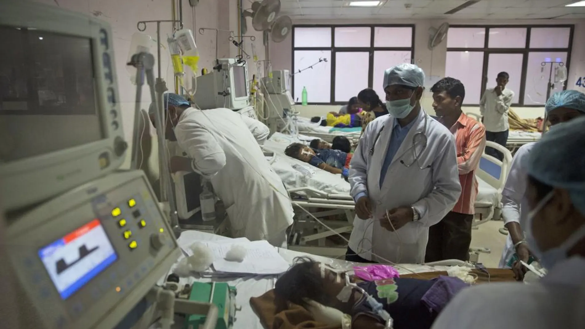 Niños ingresados en el hospital de Baba Raghav Das