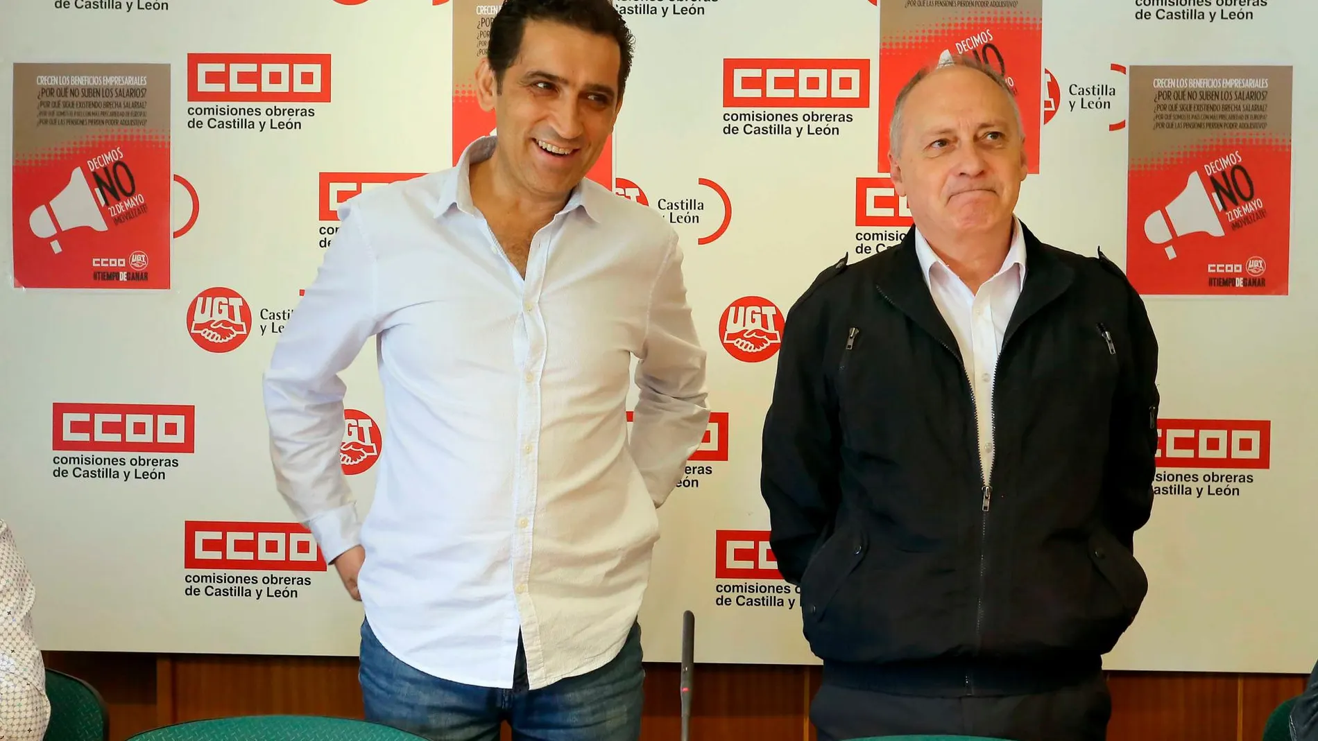 Los responsables de CCOO y UGT, Vicente Andrés y Faustino Temprano, respectivamente