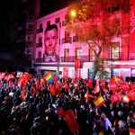 Celebración en la sede del PSOE. Foto: Cristina Bejarano
