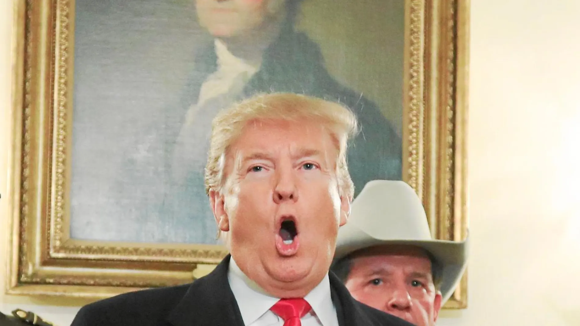 El presidente Donald Trump recibió ayer en la Casa Blanca a una representación de "sheriffs"