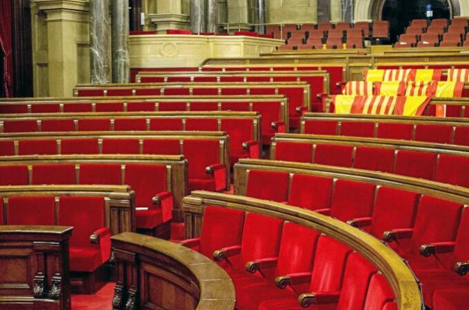 El Parlament vacío tras el Pleno en el que se aprobó la resolución para declarar la independencia de Cataluña el pasado 27 de octubre