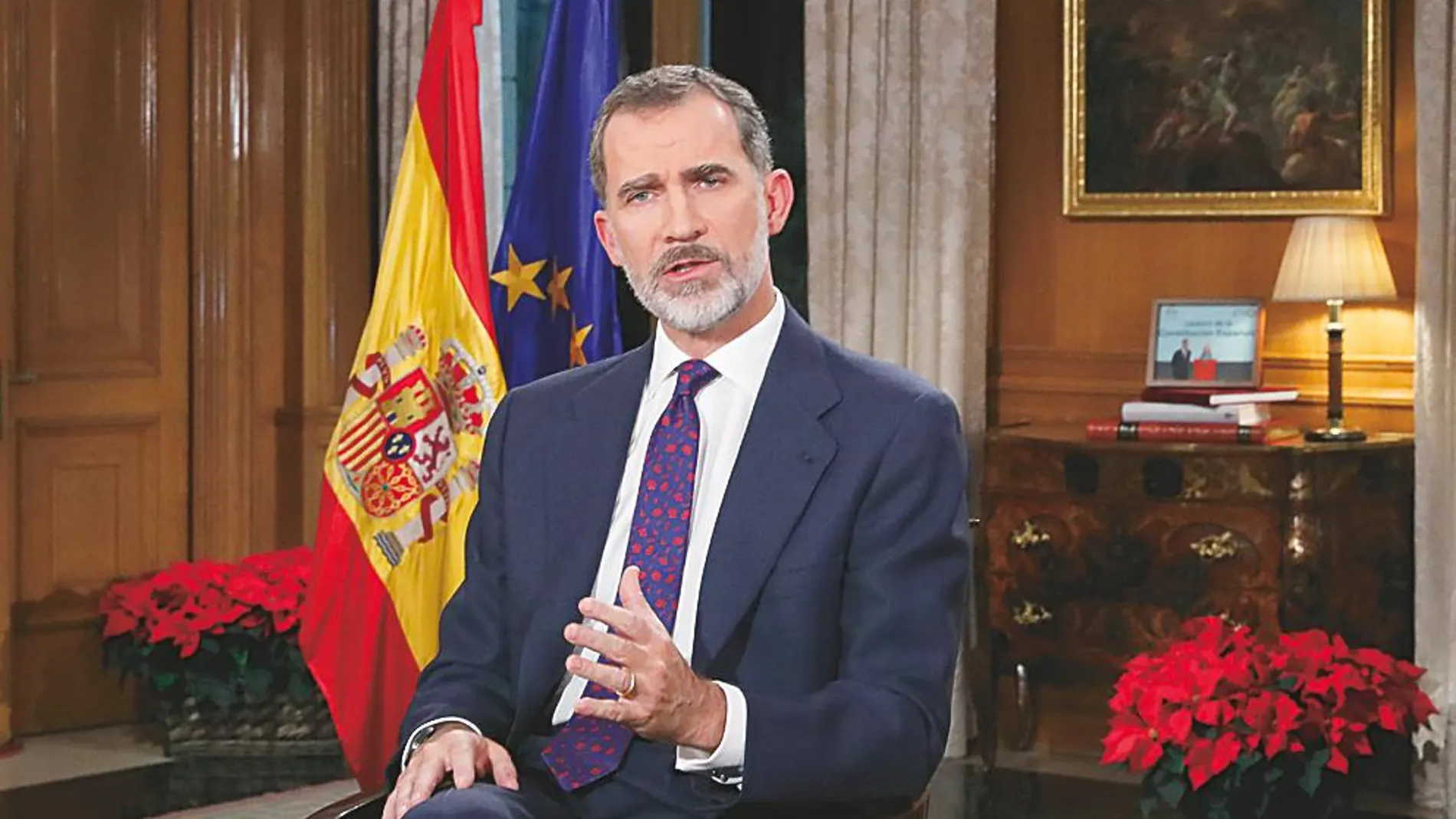 Felipe VI, durante el discurso de Navidad que pronunció la pasada Nochebuena