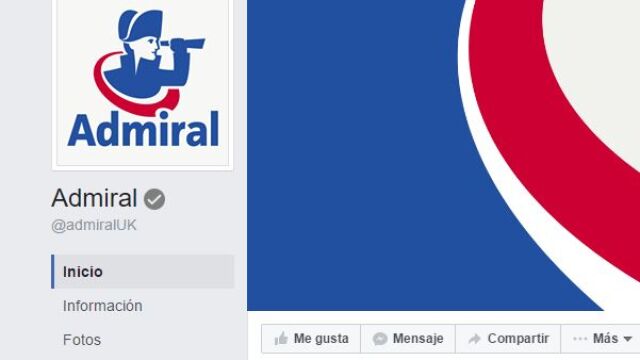 Página de Admiral Insurance en Facebook