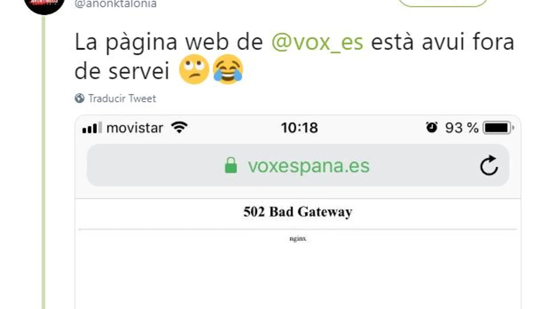 Vox reconoce que hoy “se han recrudecido los ataques contra su página web”