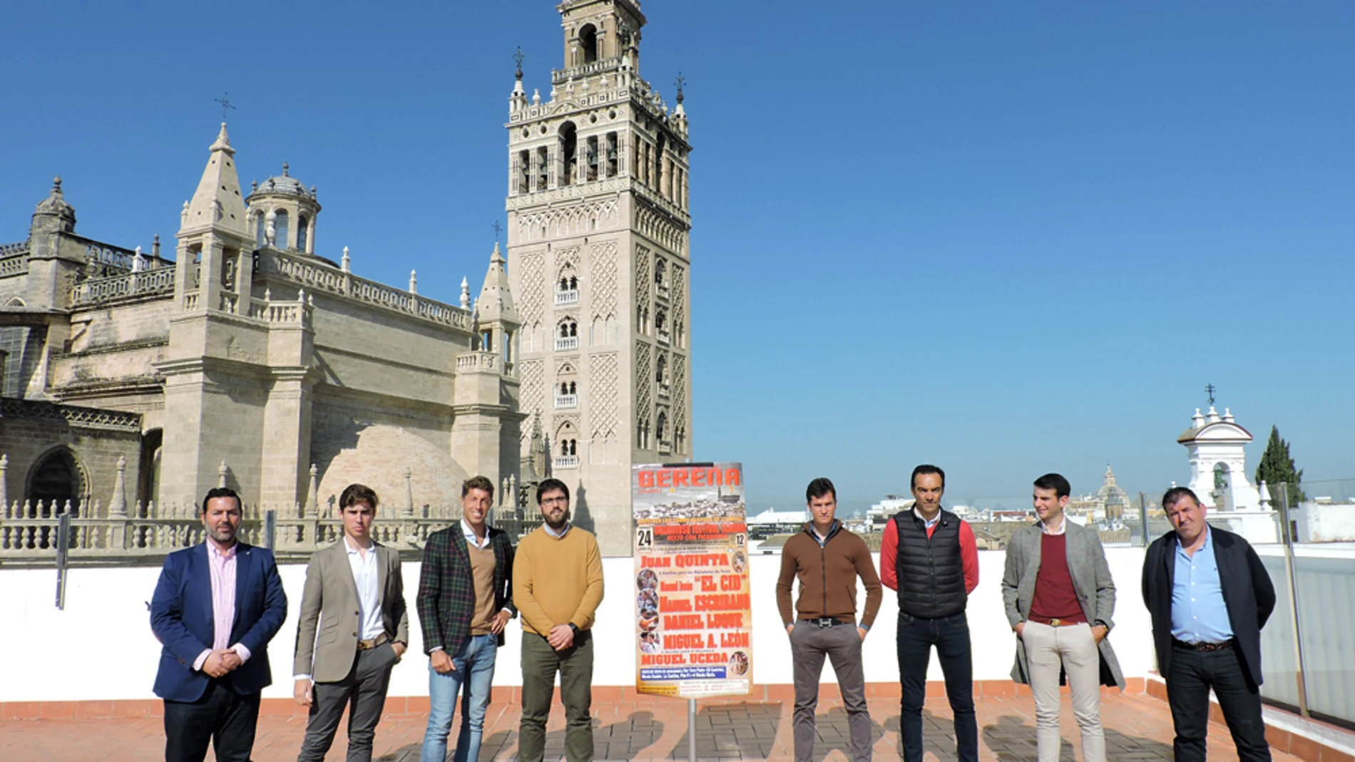 Autoridades y toreros durante la presentación del cartel del festival, en imagen de archivo