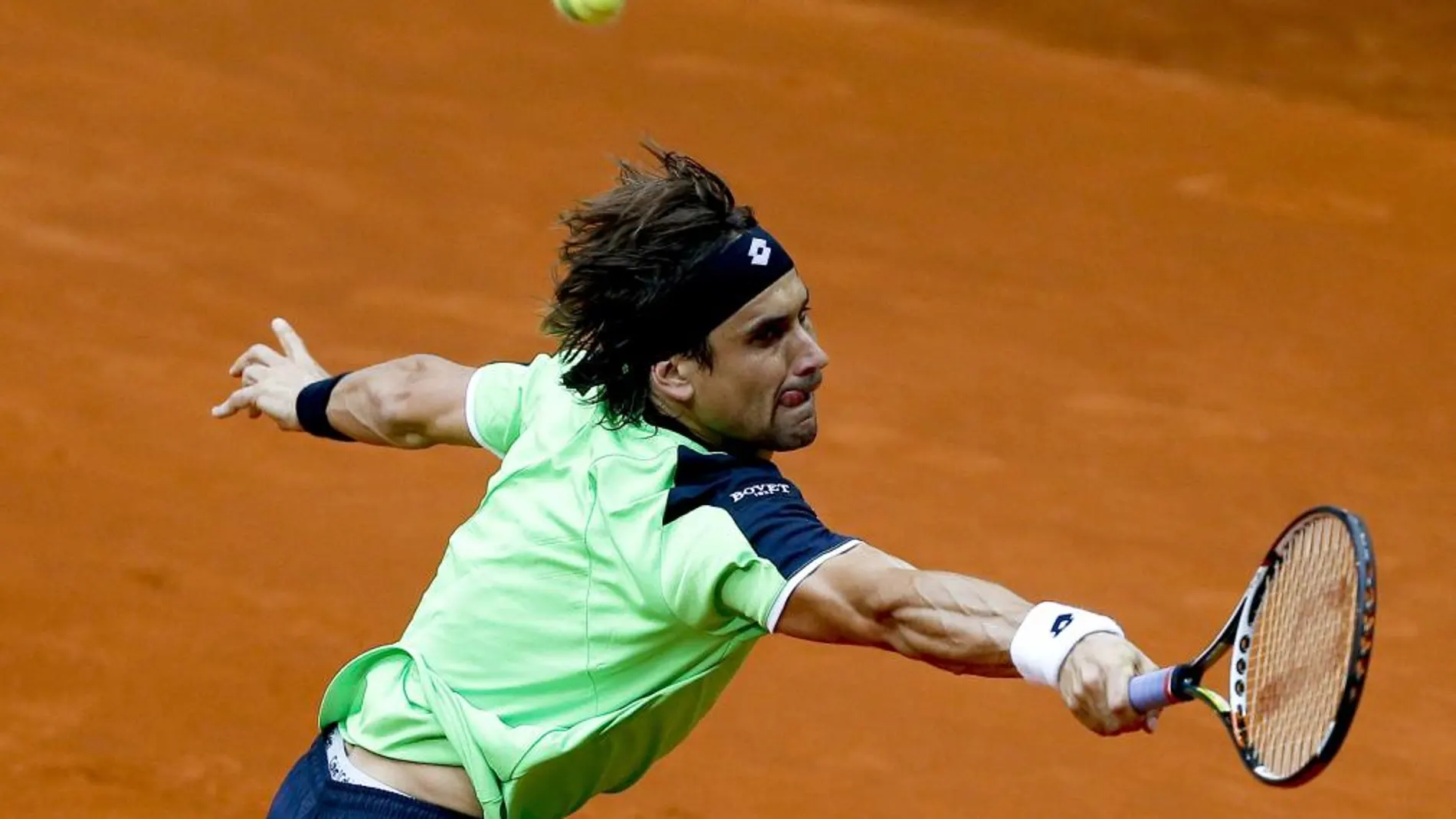 David Ferrer, durante un partido en el Mutua Madrid Open