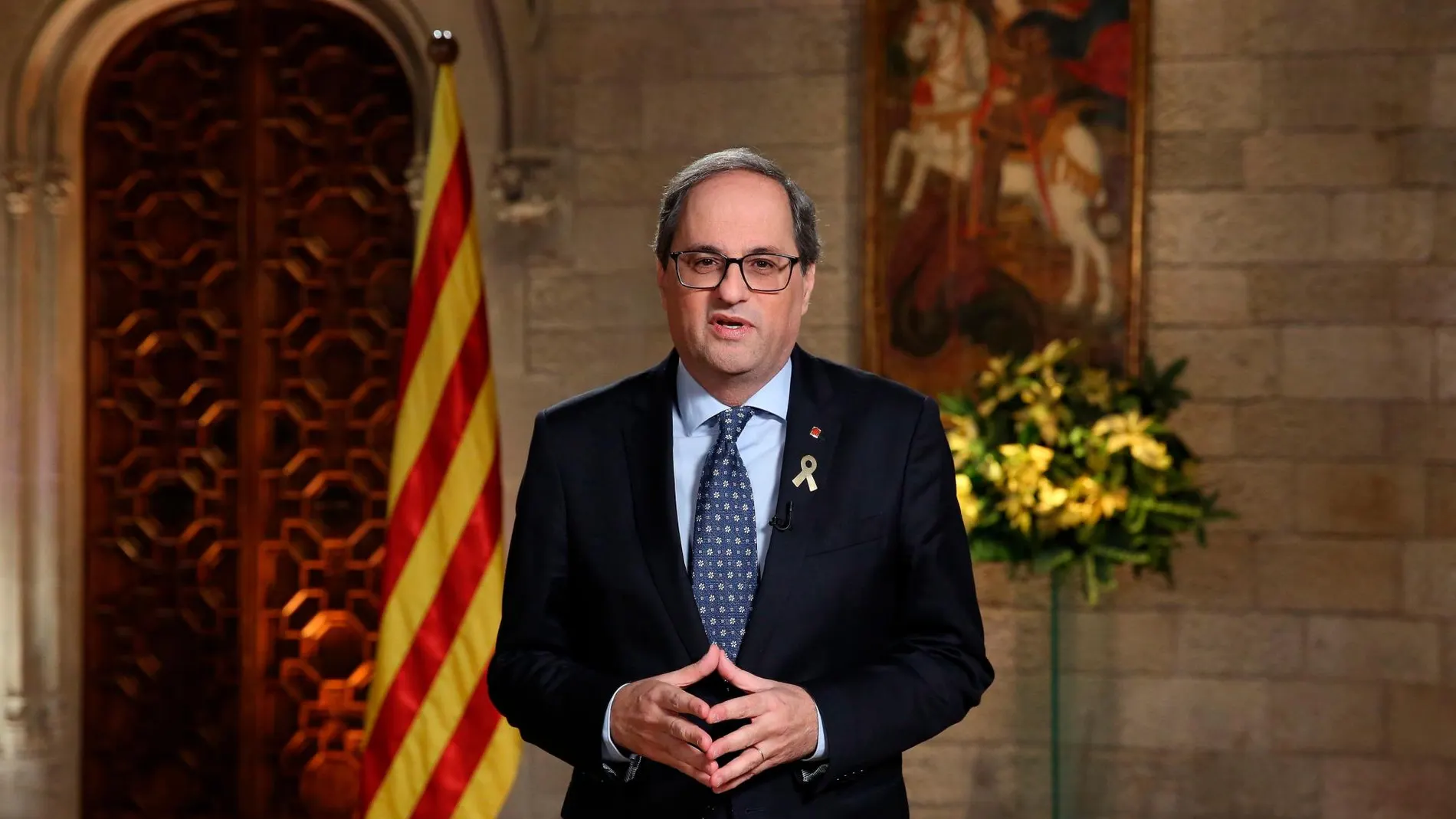 El presidente catalán, Quim Torra, pronuncia el tradicional mensaje institucional de Fin de Año/Foto: Efe