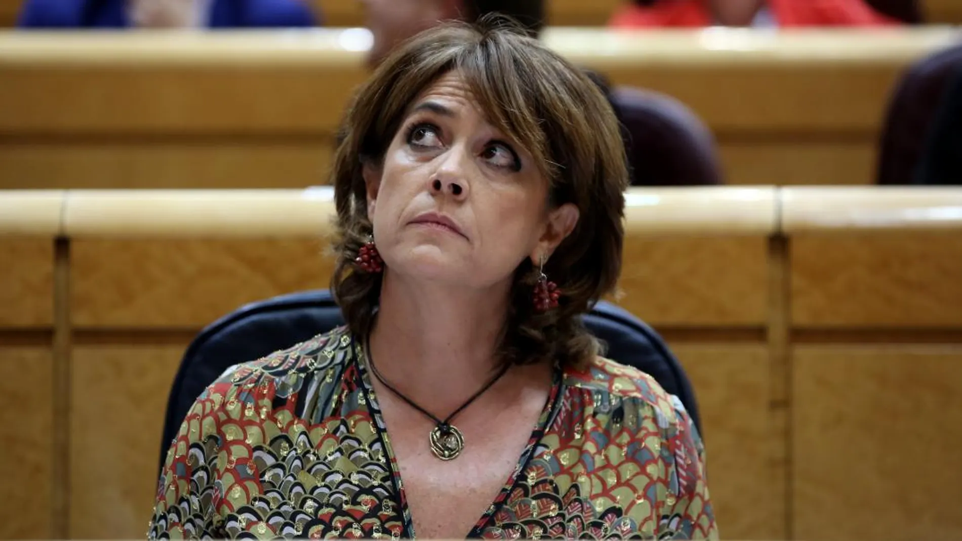 La ministra de Justicia, Dolores Delgado durante la sesión de control al Gobierno en el Pleno del Senado. Cristina Bejarano