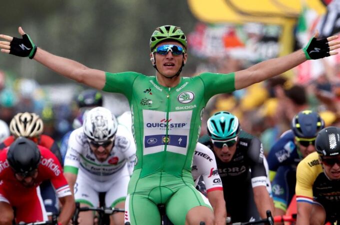 Kittel celebra su victoria en la décima etapa del Tour de Francia