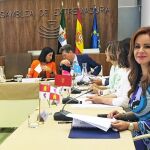 La presidenta de las Cortes, Silvia Clemente, asiste a la reunión de presidentes de Presidentes de Parlamentos Autonómicos (Coprepa) en Mérida