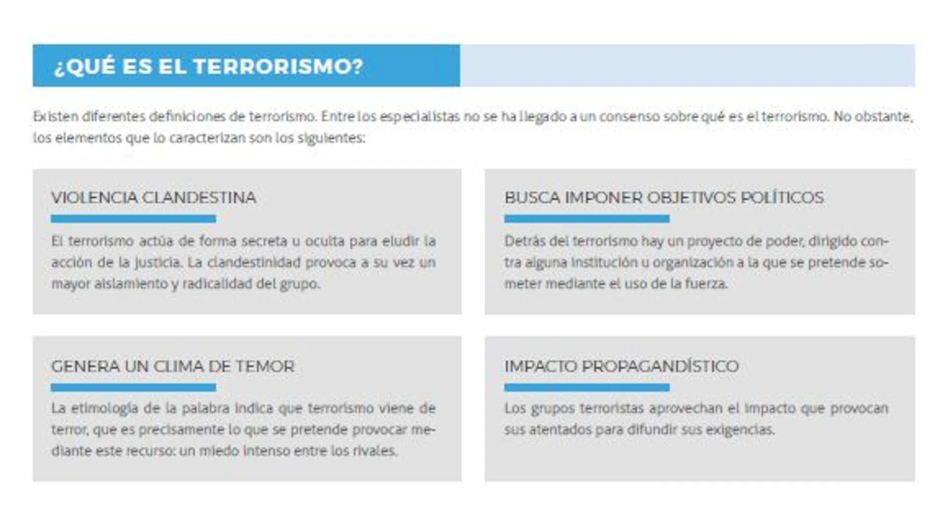 Los alumnos de 4º de ESO de Madrid, La Rioja y Castilla y León estudiarán el terrorismo de España el próximo curso