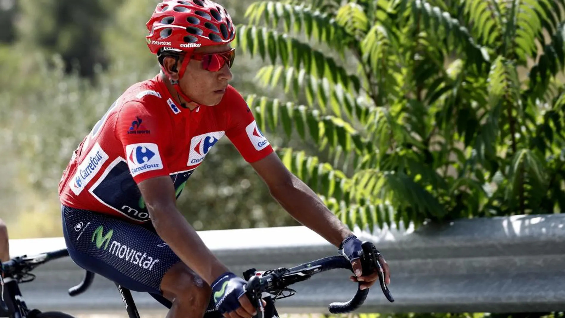 El ciclista colombiano del equipo Movistar, Nairo Quitana