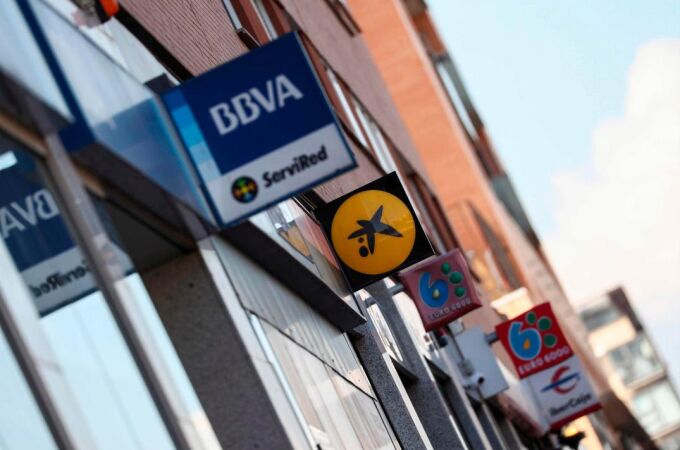 Oficinas de varias entidades bancarias en Madrid
