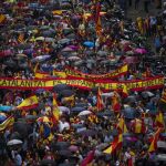 Protesta de Españolistas en la plaza de San Jaume de Barcelona por la consulta del Referéndum del 1-O