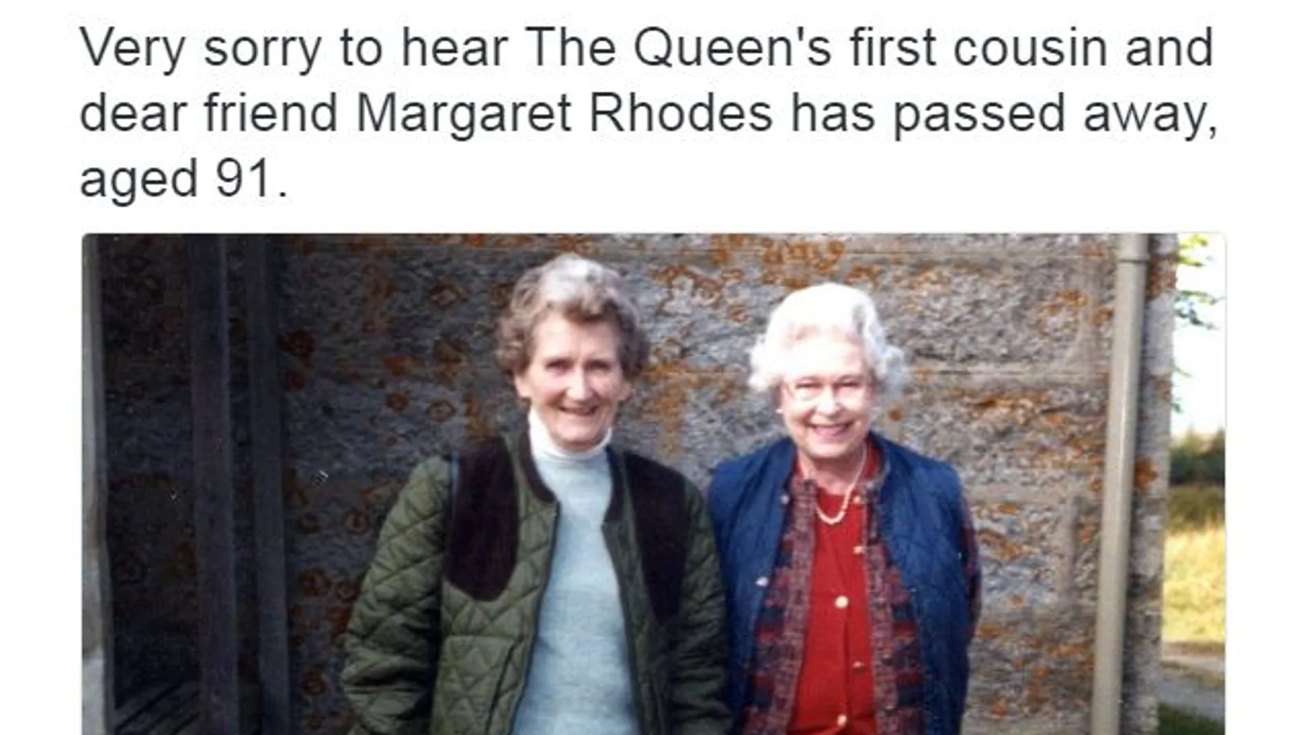 El tuit en el que la duquesa de Cambridge, Catalina, lamenta la muerte muerte de Margaret Rhodes